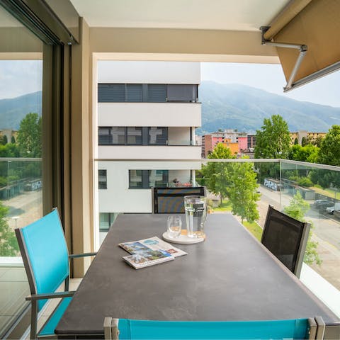 Relax on the balcony and breathe in the fresh mountain air