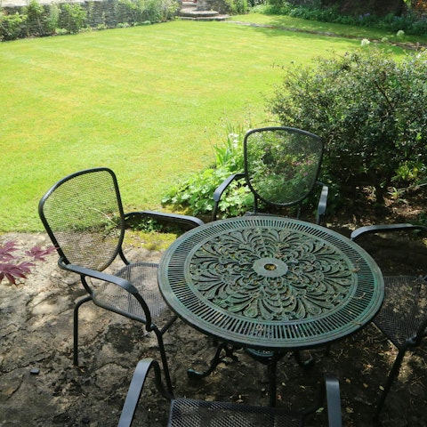 Enjoy a glass of wine in the private garden