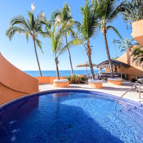 Glide from your bedroom suite to the private plunge pool each morning