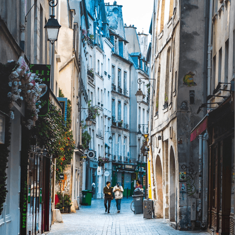 Stay in the heart of Le Marais amidst cobbled streets, cute cafes and independent boutiques
