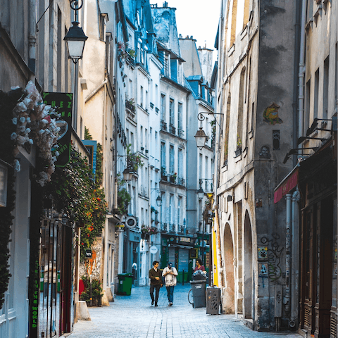 Stay in the heart of Le Marais amidst cobbled streets, cute cafes and independent boutiques