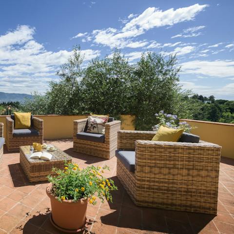 Wrap your hands around a coffee and enjoy the sunrise from the quaint private terrace