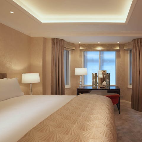 Luxurious master bedroom with dress room