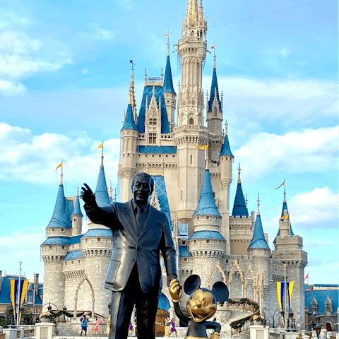 Watch dreams come true at Walt Disney World – a twenty-minute drive away
