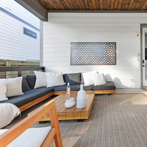 Get cosy and screen a movie on the porch