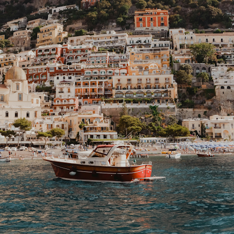 Follow the coast road to reach picturesque Positano