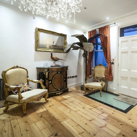 Admire the museum-like collection of trinkets and curios