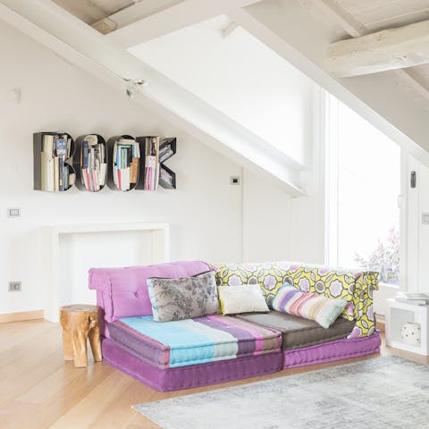 Relax in true Milanese style on a designer sofa