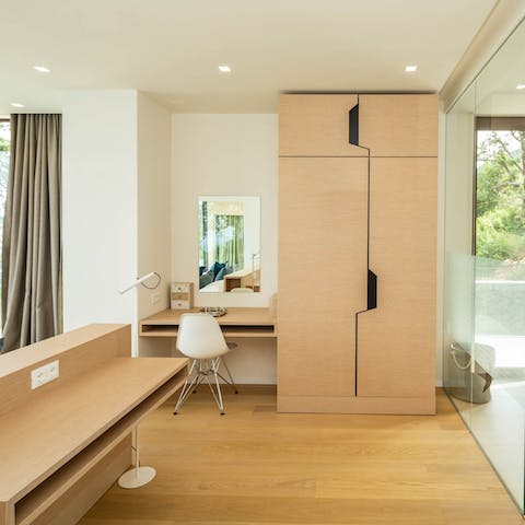 Get some studying or remote work done in the bedrooms, with privacy and great views