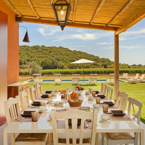 Indulge in an alfresco breakfast on the covered terrace