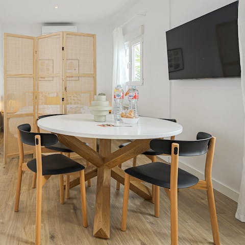 Enjoy some bocadillo de calamares at your dining table