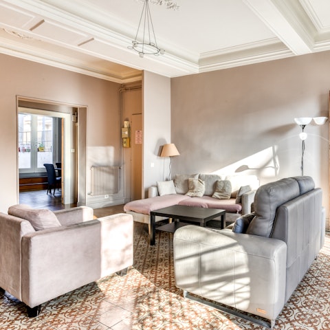 Get together in the living space after your adventures