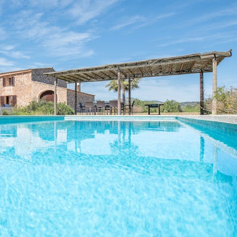 Dip your toes in the private pool or cool off with a refreshing swim