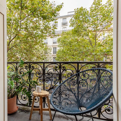 End the day with a glass of wine on the private balcony