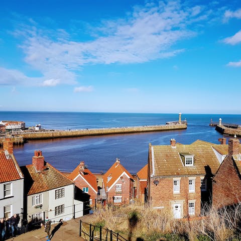 Make the fifteen-minute walk into the centre of Whitby