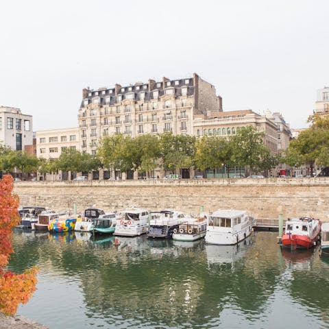 Take a stroll along a stretch of the nearby Seine