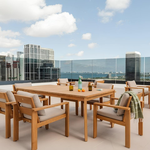 Savour the vistas from the shared roof terrace