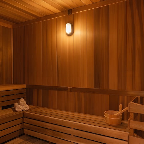 Enjoy a relaxing session in the on-site sauna