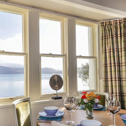 Enjoy cosy evening meals by the open fire