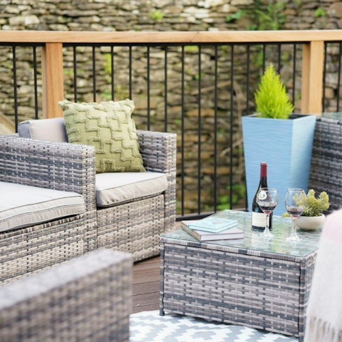 Relax with drinks on the private patio