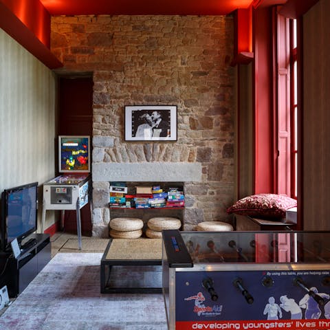 A games room for rainy days