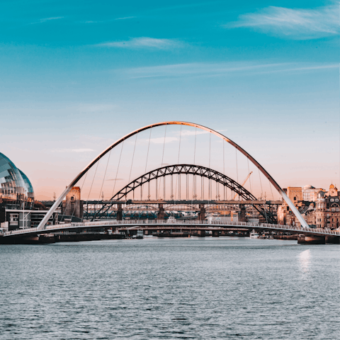 Hop in the car to reach the city of Newcastle in just over thirty minutes