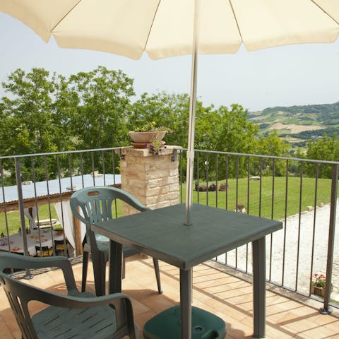 Enjoy a cappuccino out on the terrace