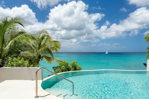 Cool off while looking out across the turquoise Caribbean waters