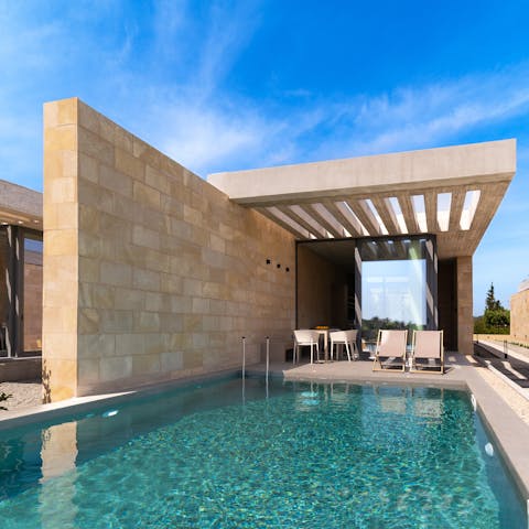 Cool off from the Greek sun in the private pool