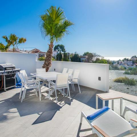 Share tapas and other Spanish favourites around the outdoor dining table