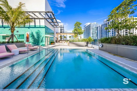 Cool off with a swim in the shared rooftop pool