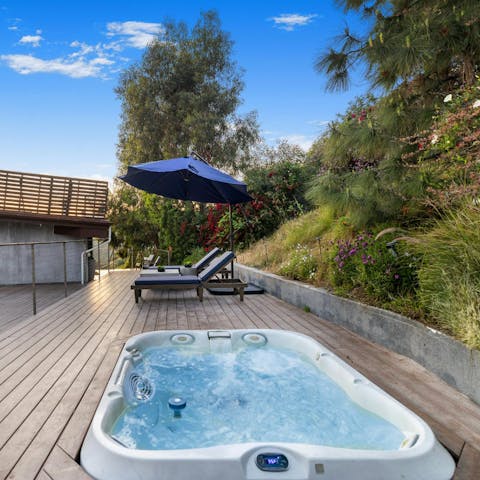 Switch off and enjoy long soaks in the private hot tub