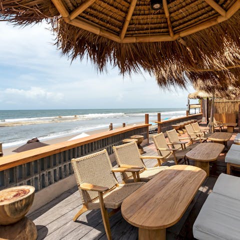 Step outside and stroll straight down to the beach