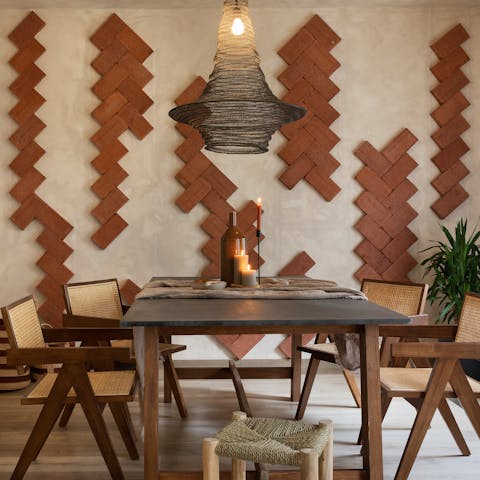Gather together for sangria-fuelled meals in the decorative dining area