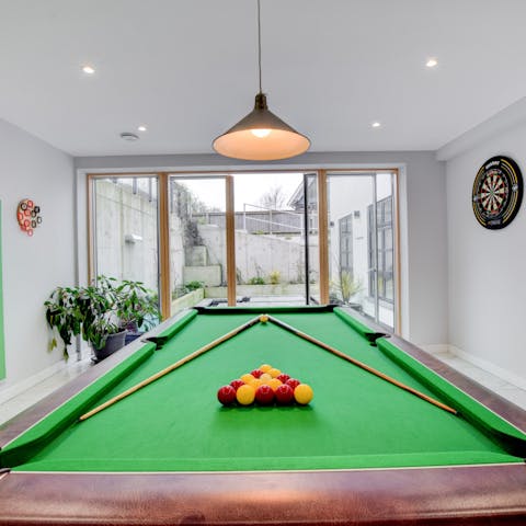 Retire to the games room during rainy spells and play a few matches on the pool table
