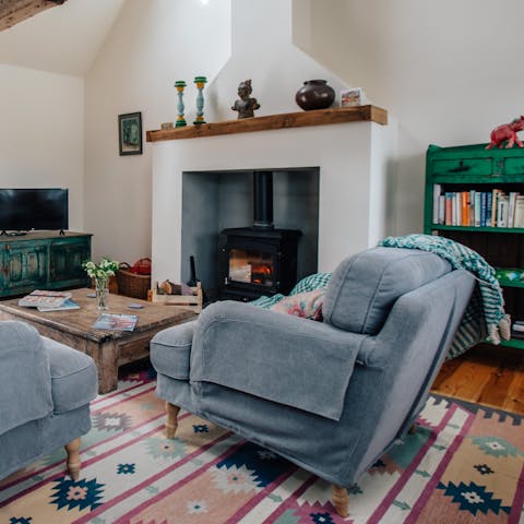 Curl up by the wood-burner on chilly evenings