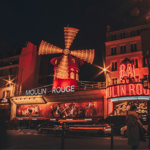 Enjoy an evening at the Moulin Rouge, just a stone's throw away