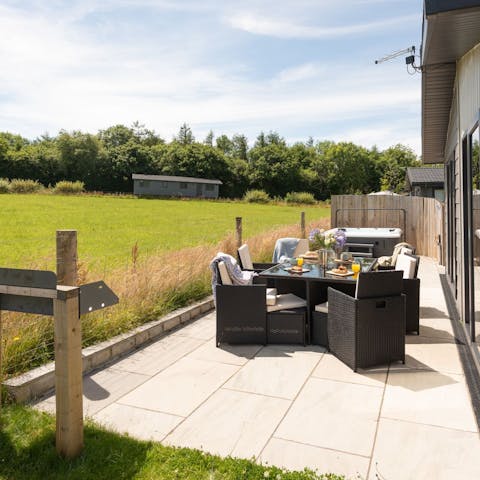 Make the most of the evening sunshine with drinks on the terrace