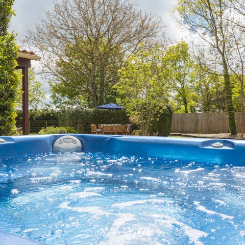 Soak in the hot tub