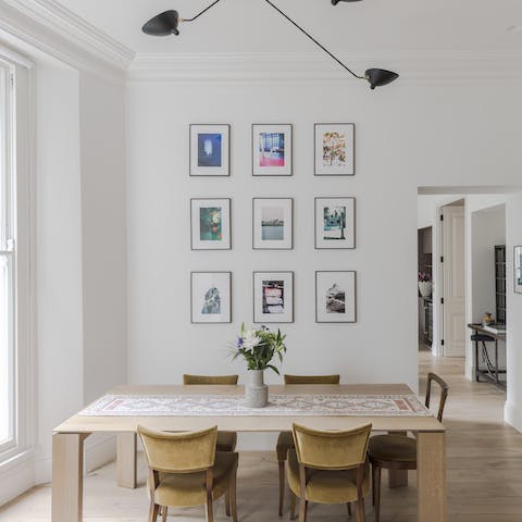 Gather the group for lunch in the stylish dining area and kitchen