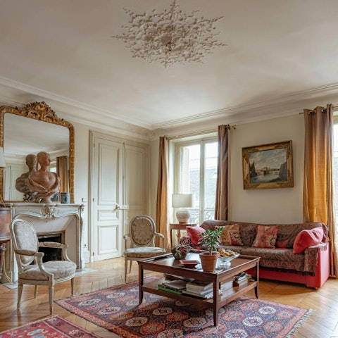 Relax in the elegant living room after a busy day of sightseeing