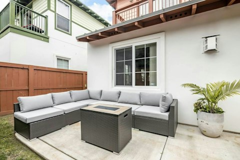 End the day with a glass of wine on the patio