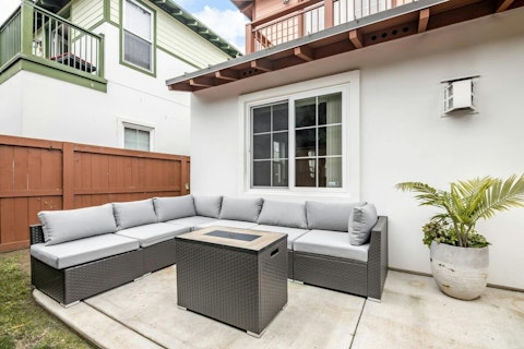 End the day with a glass of wine on the patio
