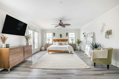 Step out onto the private balcony straight from the comfortable bed