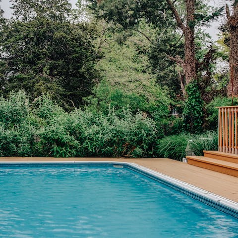 Take a dip in the private swimming pool