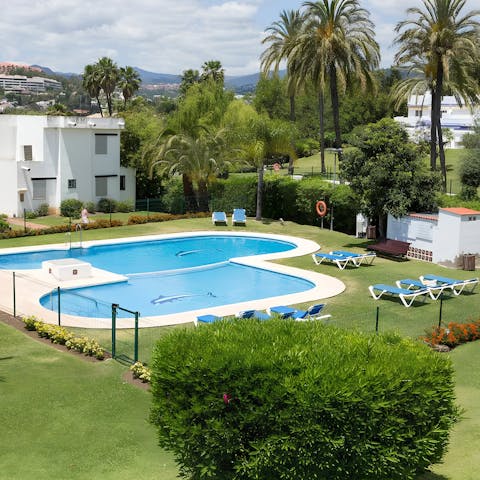Make lounging beside the shared heated pool the only firm plan for the day