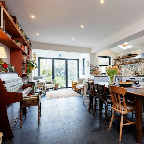 Savour home comforts while relaxing in the kitchen