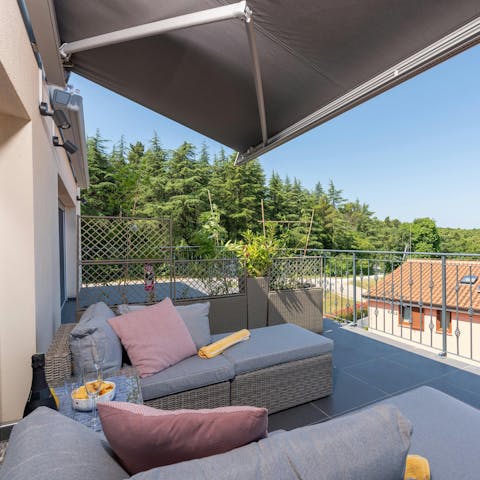 Enjoy slow mornings on the shaded terrace