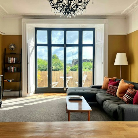 Relax in the elegant living room or on the balcony in the Somerset sun