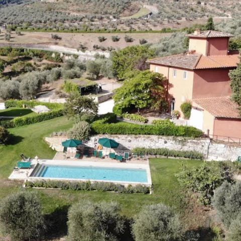 Splash around at the pool or simply sit and read a book